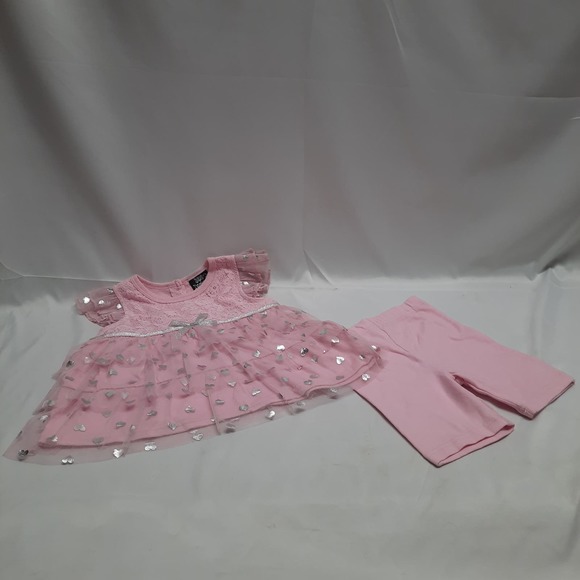 NWOT DDG Girls Pink Lace & Tulle 2 piece Capri and Top set Size 4T - Picture 1 of 5